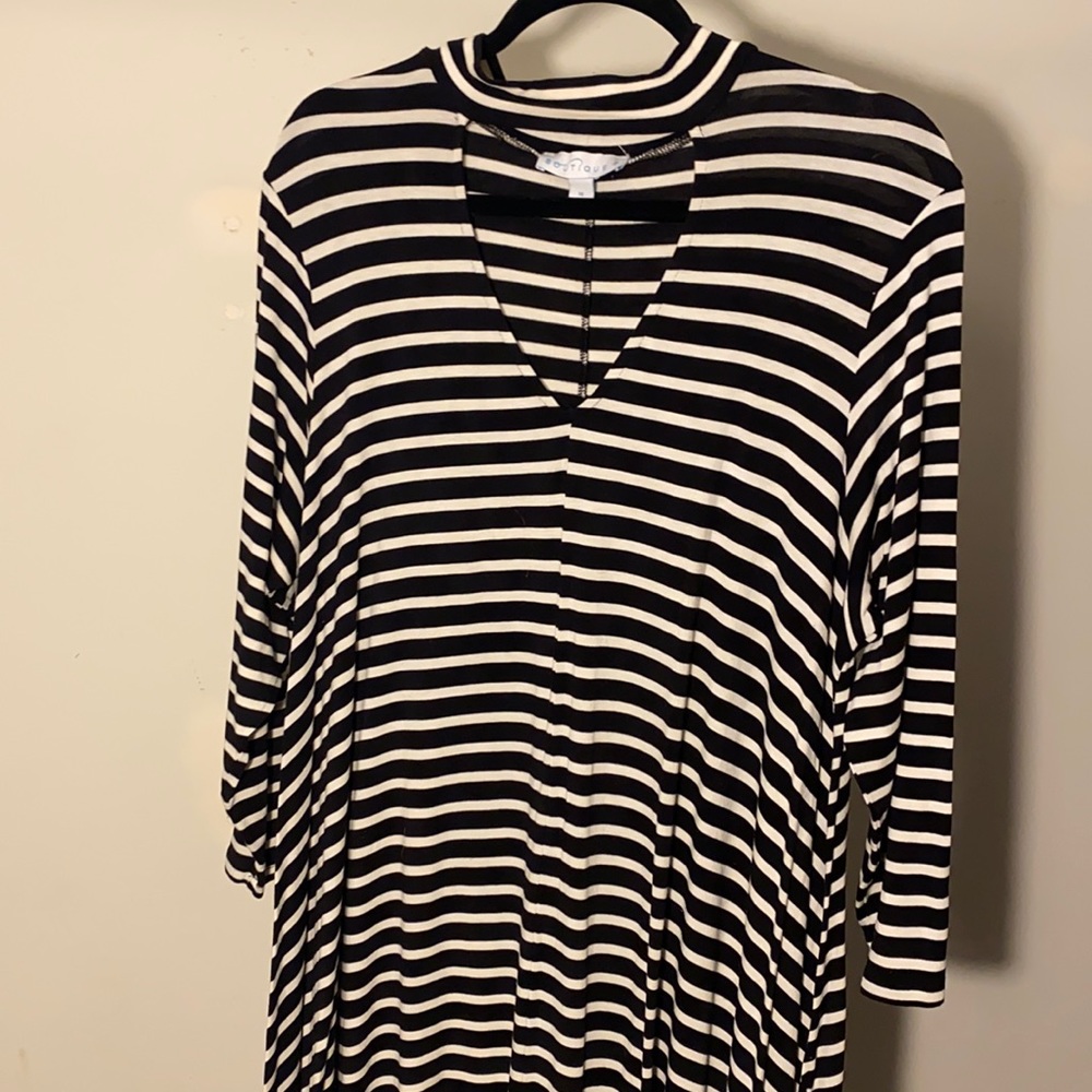 Black and White Striped Dress